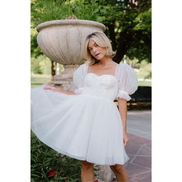 Ava gowns pearl mini dress bridal bachelorette plus size - NWT - Picture 1 of 12